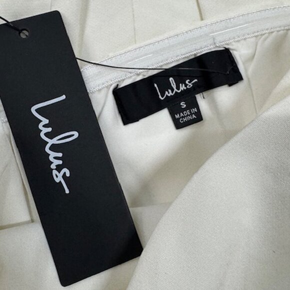 NWT Lulus Festive Occasion White Ruched Strapless Bodycon Mini Dress - Picture 7 of 8